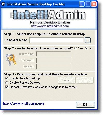 IntelliAdmin Remote Desktop Enabler Screenshot