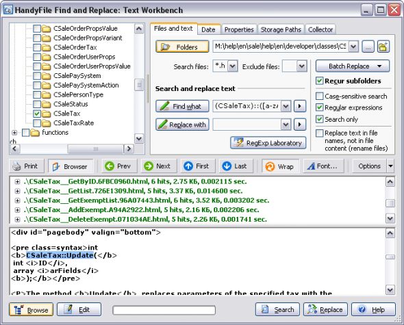 HandyFile Find and Replace: Text Aid Kit Screenshot