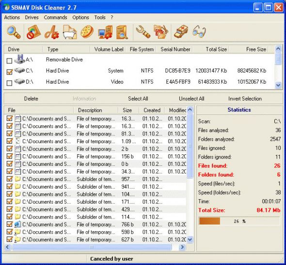 SBMAV Disk Cleaner Lite Screenshot