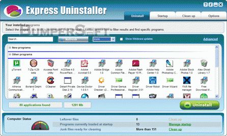 Express Uninstaller Screenshot