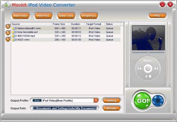 Movkit PSP Video Converter Screenshot