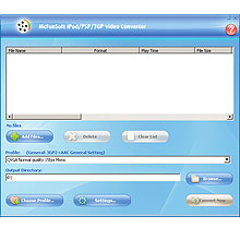 McFunSoft iPod/PSP/3GP Video Converter Screenshot