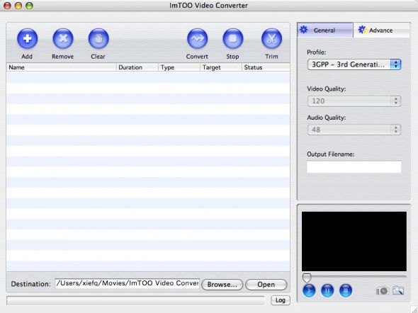 ImTOO Video Converter for Mac Screenshot