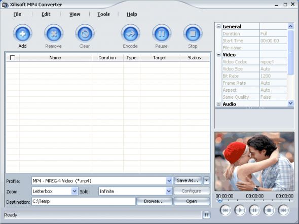 Xilisoft MP4 Converter Screenshot