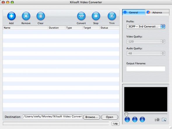 Xilisoft Video Converter for Mac Screenshot