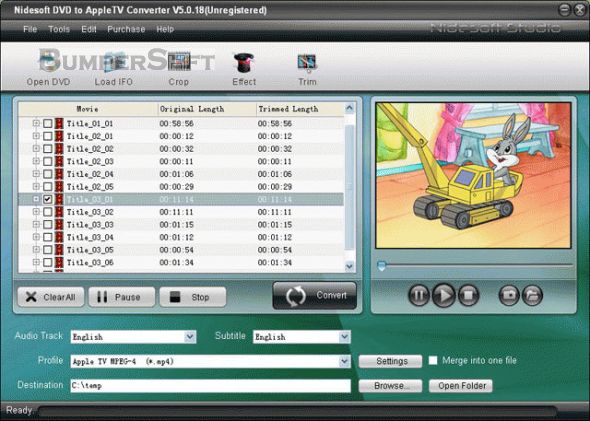 Nidesoft DVD to AppleTV Converter Screenshot