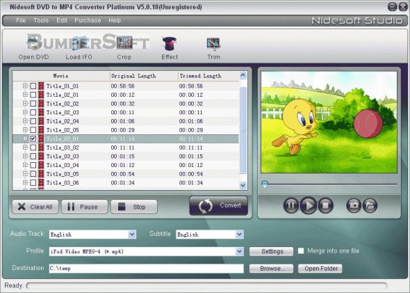 Nidesoft DVD to MP4 Converter Platinum Screenshot