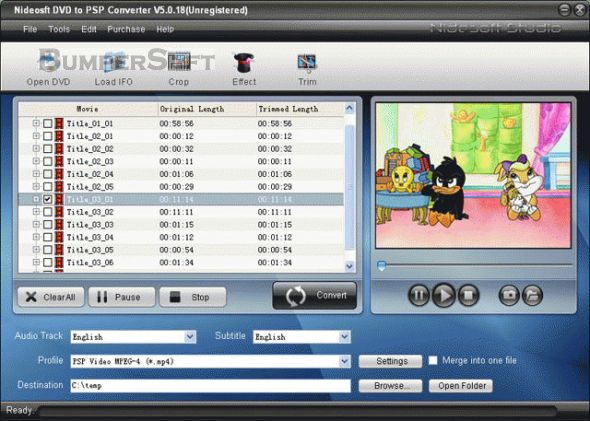 Nidesoft DVD to PSP Converter Screenshot