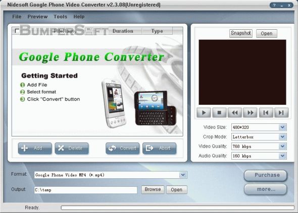 Nidesoft Google Phone Video Converter Screenshot