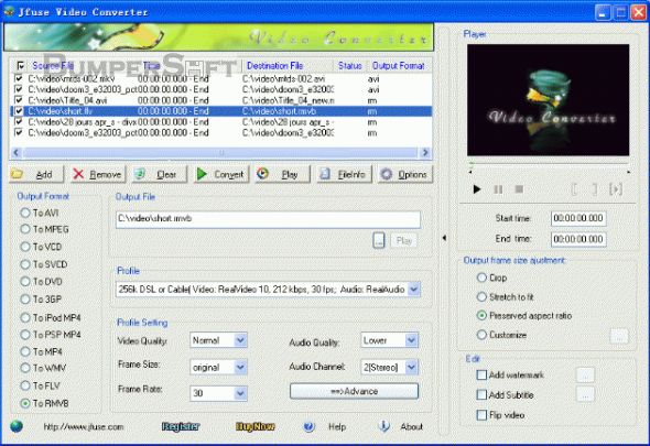Jfuse Video Converter Screenshot
