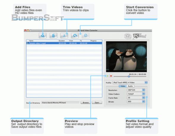 PCHand Video Converter for Mac Screenshot