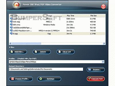 Power 3GP/iPod/PSP Video Converter Screenshot