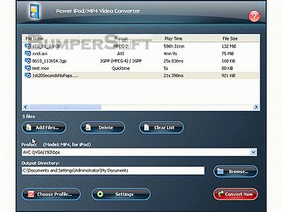 Power iPod/MP4 Video Converter Screenshot