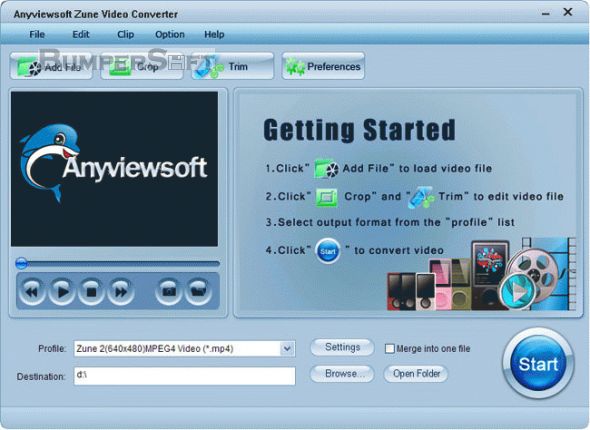 Anyviewsoft Zune Video Converter Screenshot