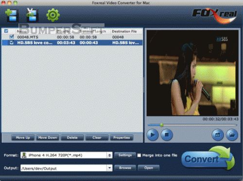 Foxreal Video Converter for Mac Screenshot