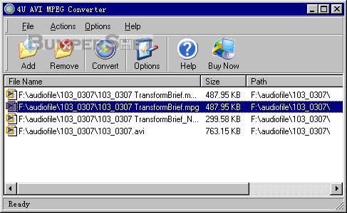 4U AVI MPEG Converter Screenshot