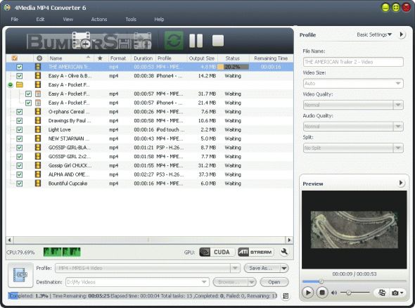 4Media MP4 Converter Screenshot