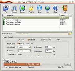 WMV to AVI MPEG DVD WMV Converter Screenshot
