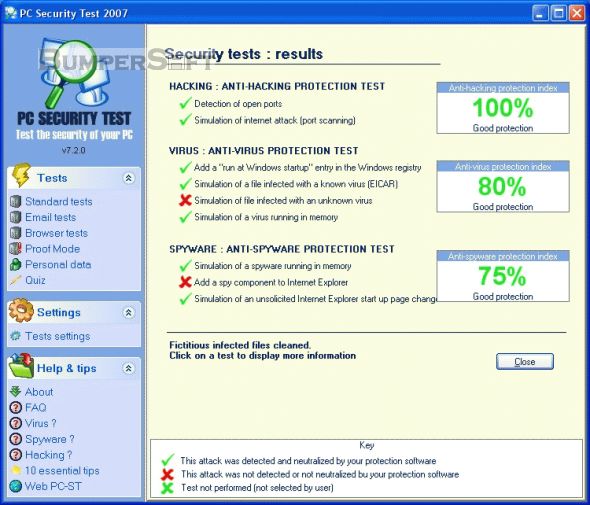 PC Security Test Screenshot