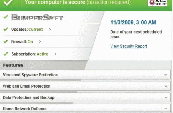 McAfee Internet Security Screenshot
