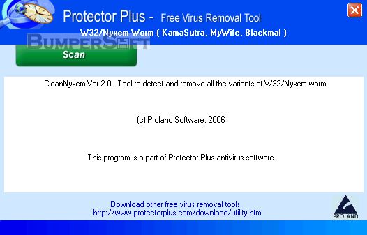 CleanNyxem (Free Virus Removal Tool for W32/Nyxem) Screenshot
