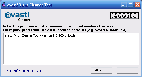 avast! Virus Cleaner Screenshot