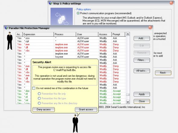 Parador File Protection Screenshot