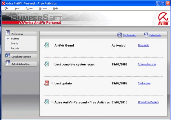 Avira AntiVir Personal - Free Antivirus Screenshot