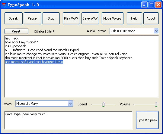 TypeSpeak Screenshot