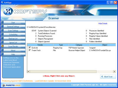 XoftSpy Anti-Spyware Screenshot