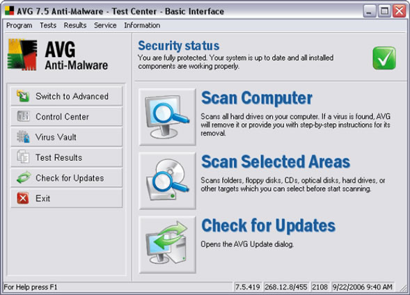 AVG Anti-Malware Screenshot