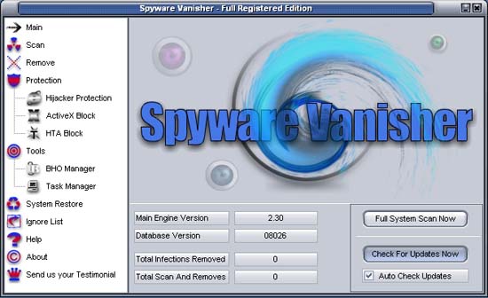Spyware Vanisher Screenshot