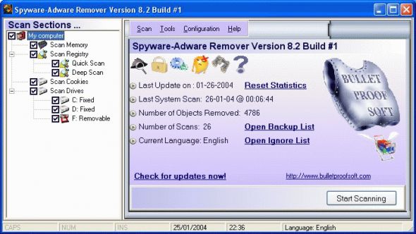 BPS Spyware and Adware Remover Screenshot