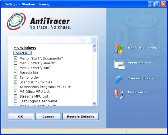 AntiTracer Screenshot