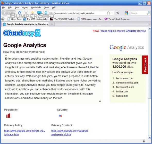 Ghostery for Internet Explorer Screenshot