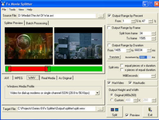 Fx Movie Splitter and Trimmer Screenshot