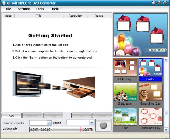 Xilisoft MPEG to DVD Converter Screenshot