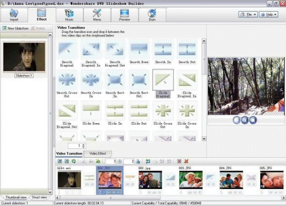 Wondershare DVD Slideshow Builder Screenshot
