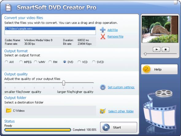 Smart DVD Creator Pro Screenshot