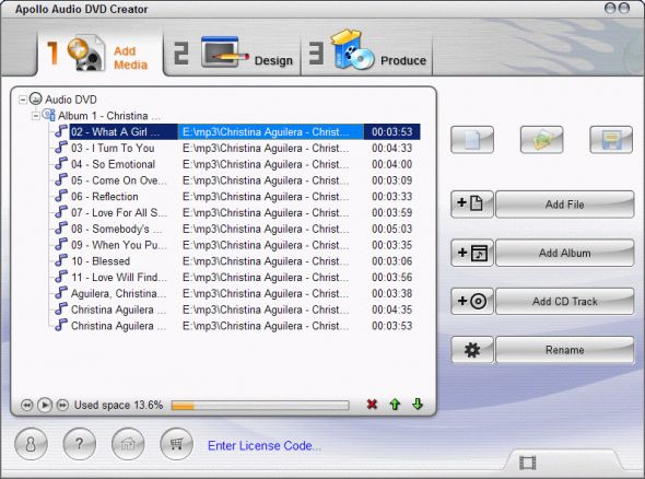 Apollo Audio DVD Creator Screenshot