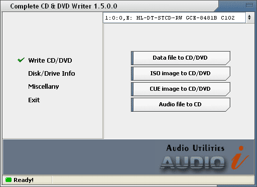 Complete CD & DVD Writer Screenshot
