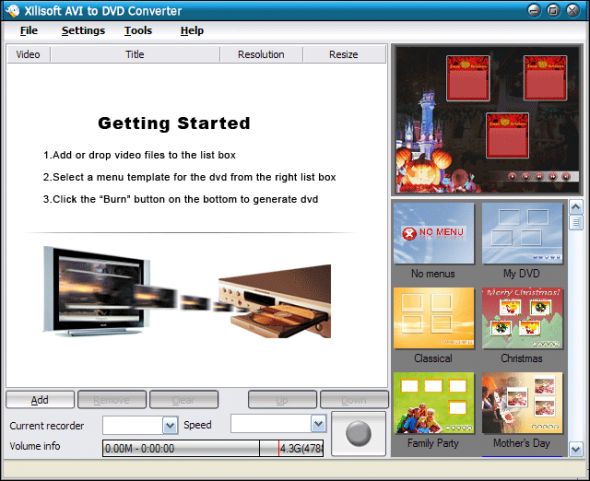 Xilisoft AVI to DVD Converter Screenshot