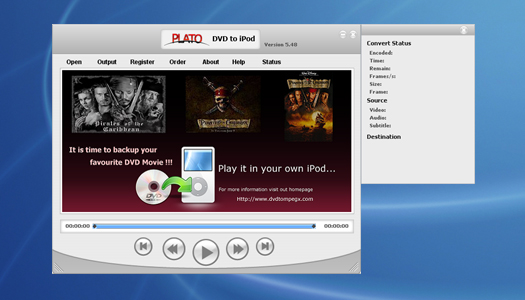 Plato DVD to iPod Converter Screenshot