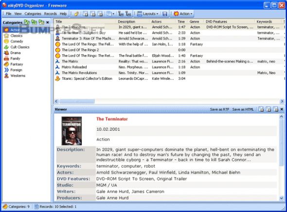 eMyDVD Organizer Screenshot