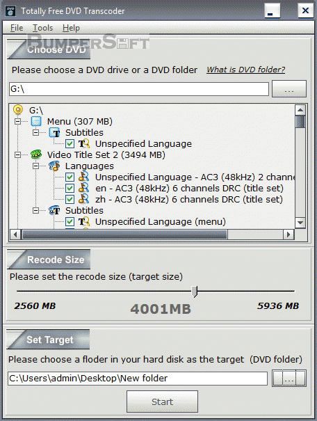 Totally Free DVD Transcoder Screenshot