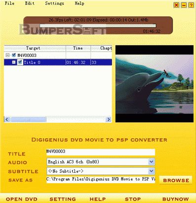 DigiGenius DVD to PSP Converter Screenshot