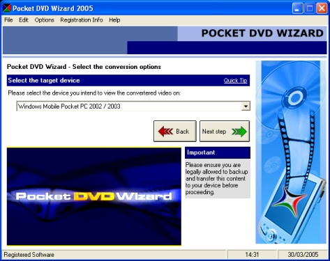 Pocket DVD Wizard Screenshot