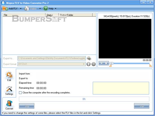 Moyea FLV to Video Converter Pro Screenshot