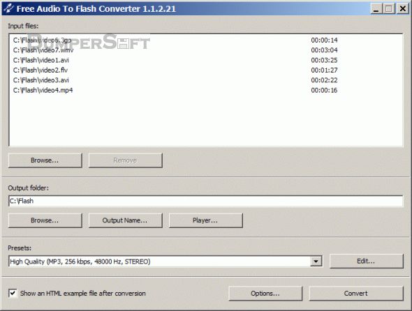 Free Audio to Flash Converter Screenshot