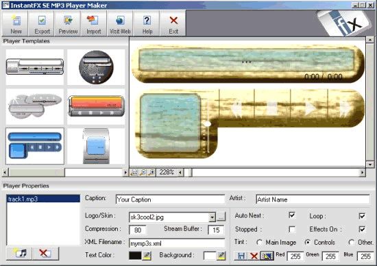 InstantFX SE Flash MP3 Player Maker Screenshot